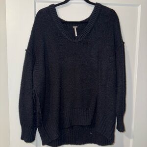 Free People Black V-Neck Sweater